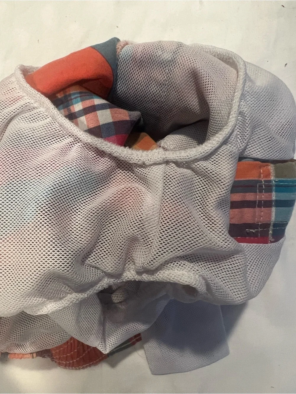 Polo by Ralph Lauren Orange Plaid Kids Swim Trunks with Blue Drawstring